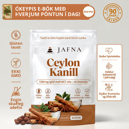Jafna Ceylon-kanill – frí rafbók með hverri pöntun og 90 daga endurgreiðsluábyrgð
