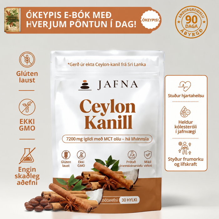 Ceylon-kanill 7200 mg jafngildi með MCT-olíu